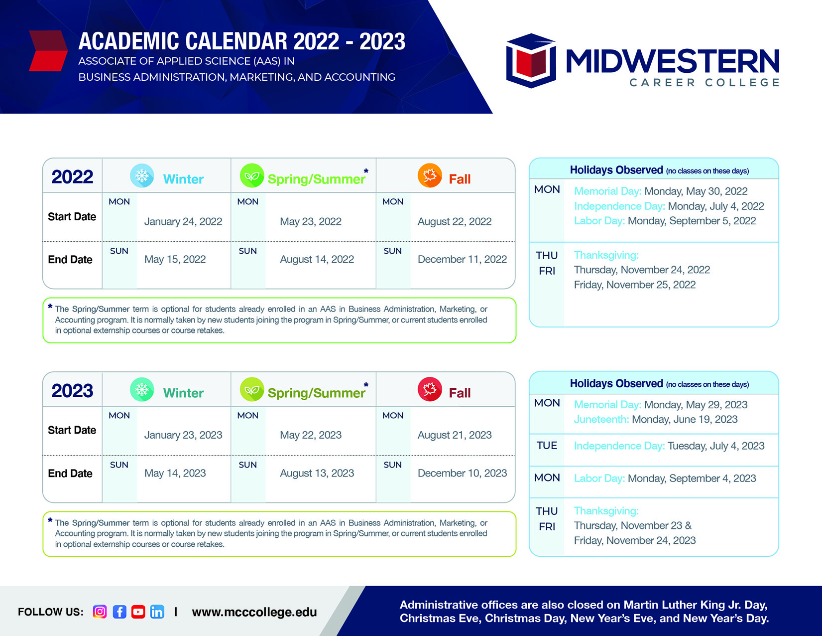 Academic Calendars Academic Calendars
