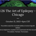 Artwork in the background of fundraising epilepsy event information
