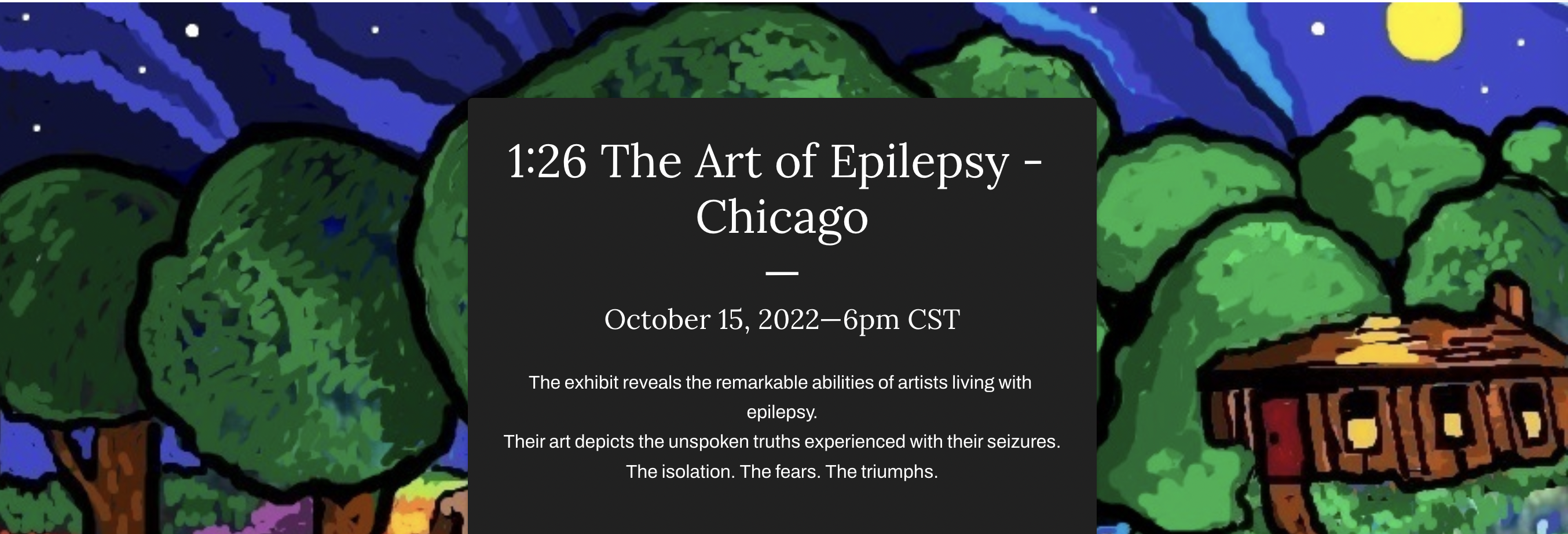 Artwork in the background of fundraising epilepsy event information