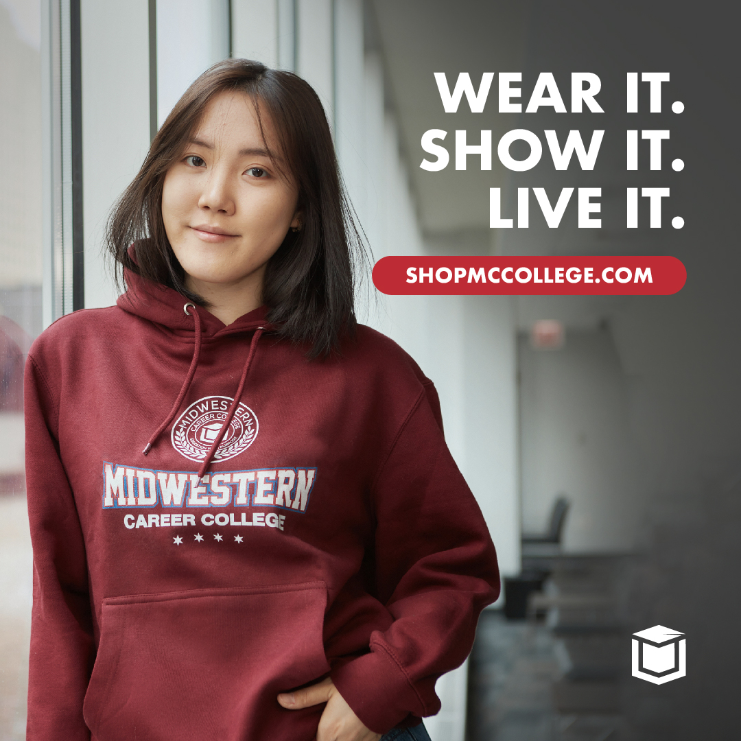 MCC Spirit Shop student wearing MCC hoodie