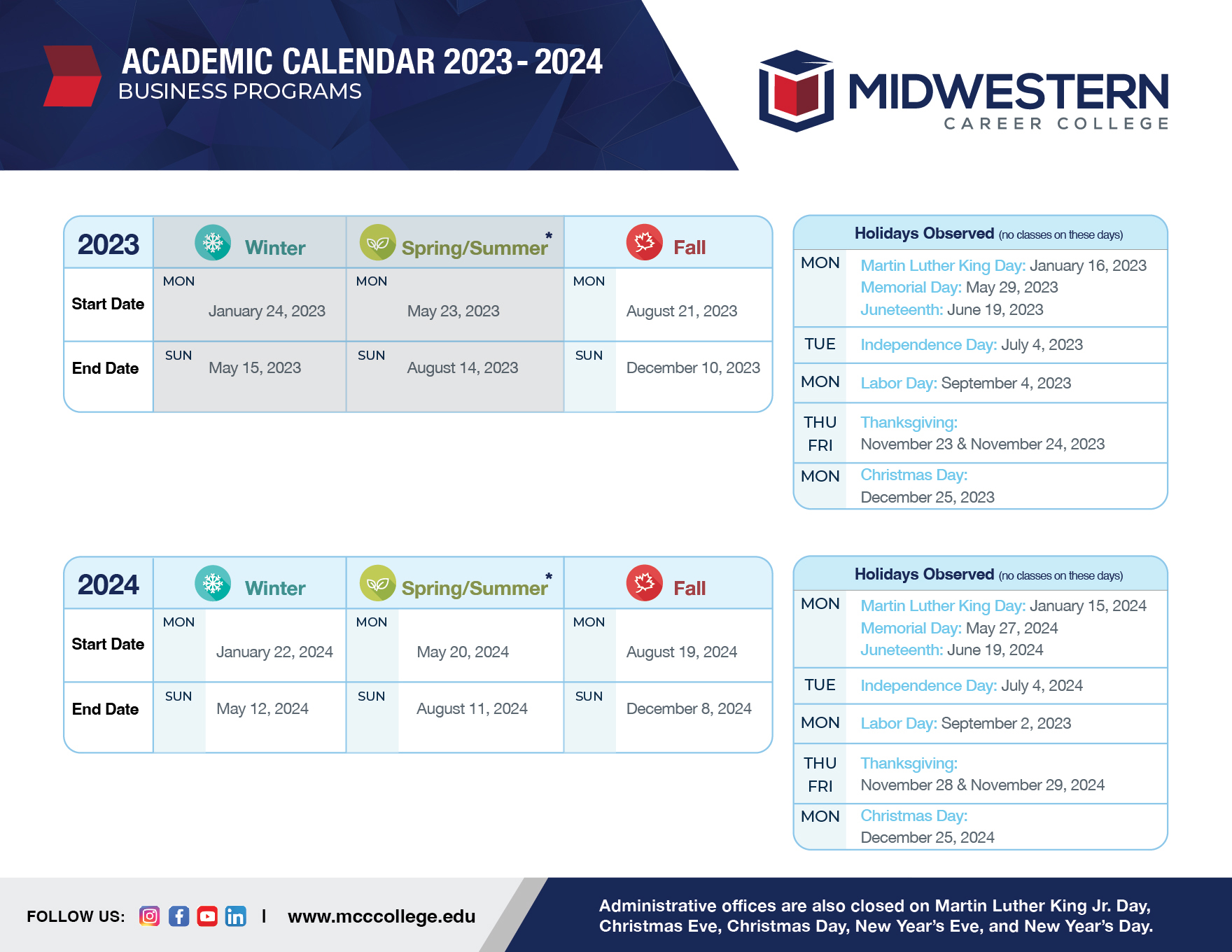 Mcc Academic Calendar Spring 2025 Belva Ottilie